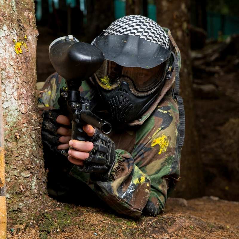 Walk on paintball player